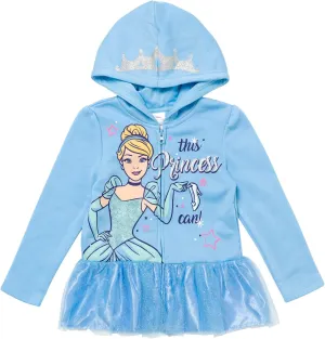 Disney Princess Moana Ariel Cinderella Belle Zip Up Hoodie Infant to Big Kid