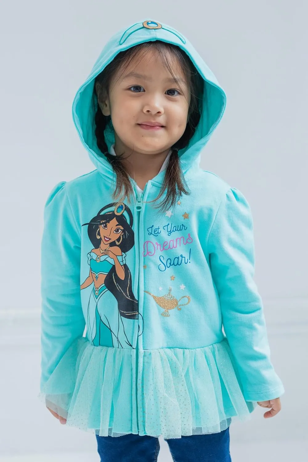 Disney Princess Moana Ariel Cinderella Belle Zip Up Hoodie Infant to Big Kid