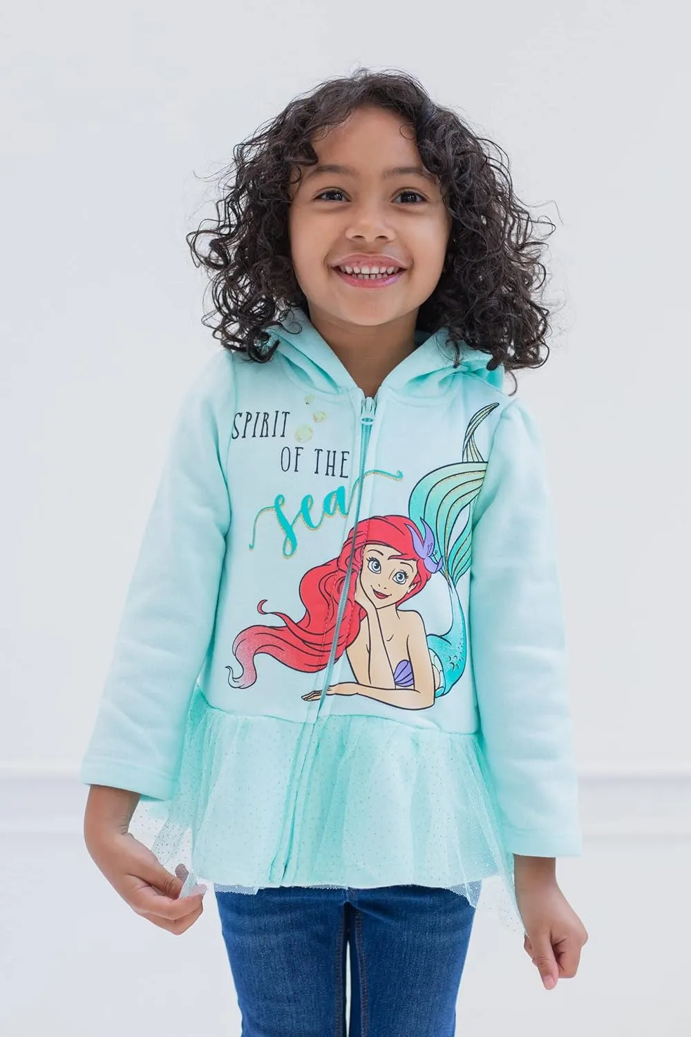 Disney Princess Moana Ariel Cinderella Belle Zip Up Hoodie Infant to Big Kid