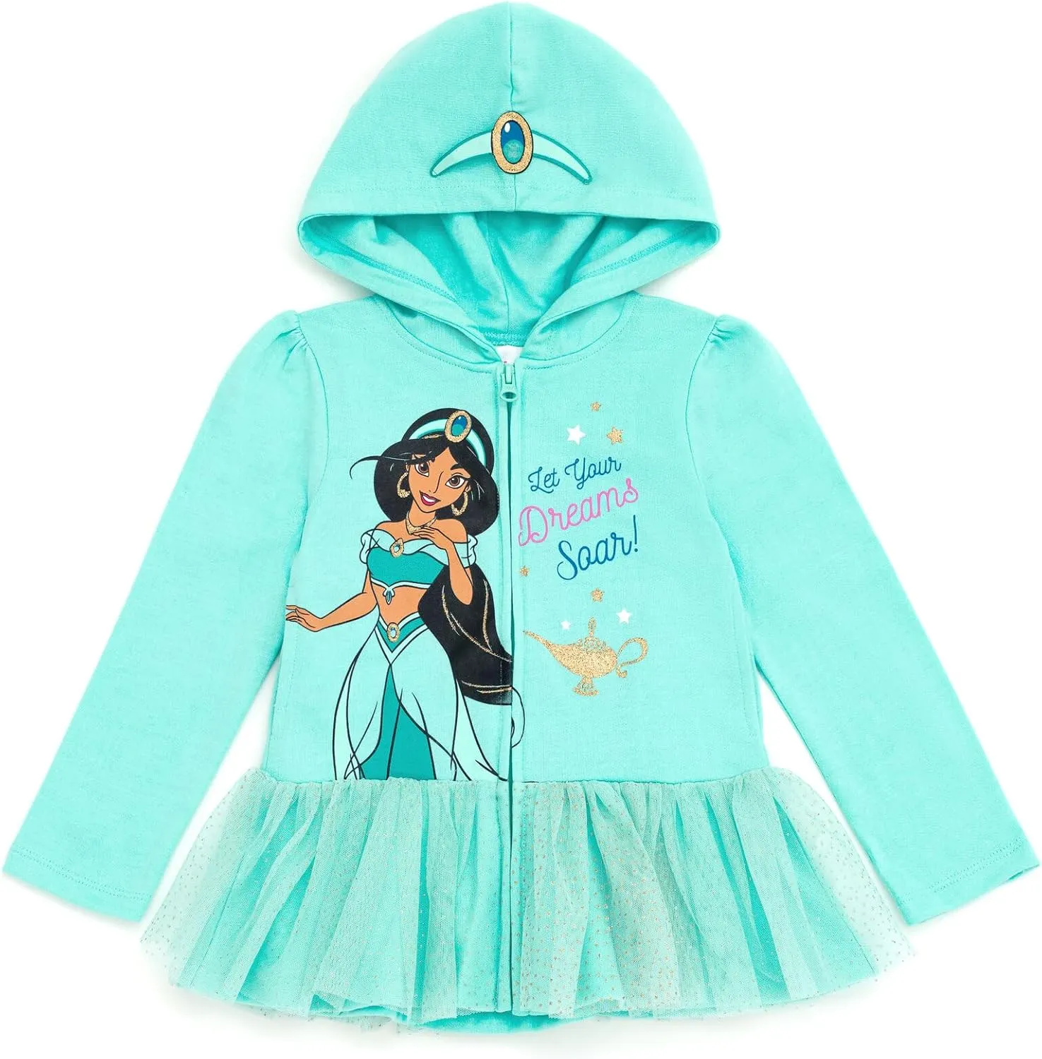 Disney Princess Moana Ariel Cinderella Belle Zip Up Hoodie Infant to Big Kid