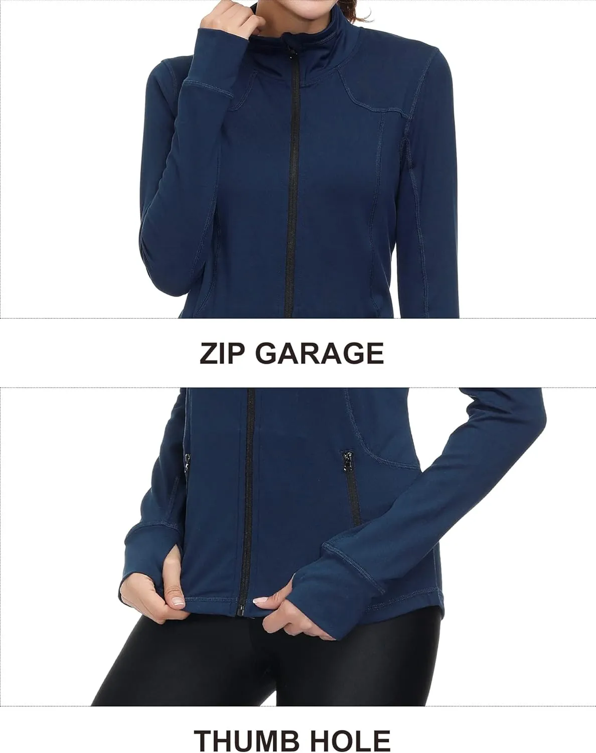 Dolcevida Womens Sports Jackets Zip Up Workout Yoga Jacket with Pockets