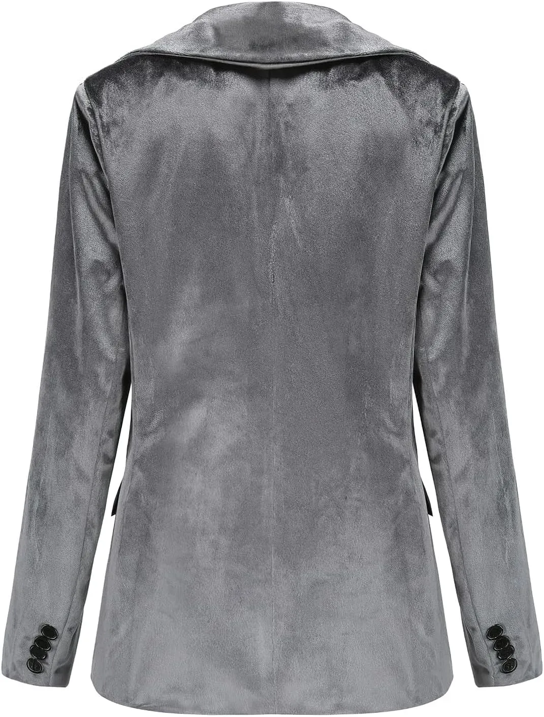ebossy Women's Elegant Velvet One Button Blazer Suit Silky Lapel Slim Bussiness Jackt Coat