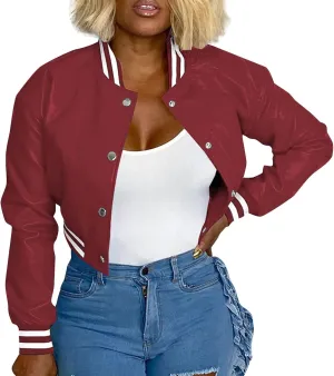 ECKHARDT Jackets for Women Corduroy Patchwork Stand Collar Button Long Sleeve Elastic Leather Pocket Coat Floral Zipped