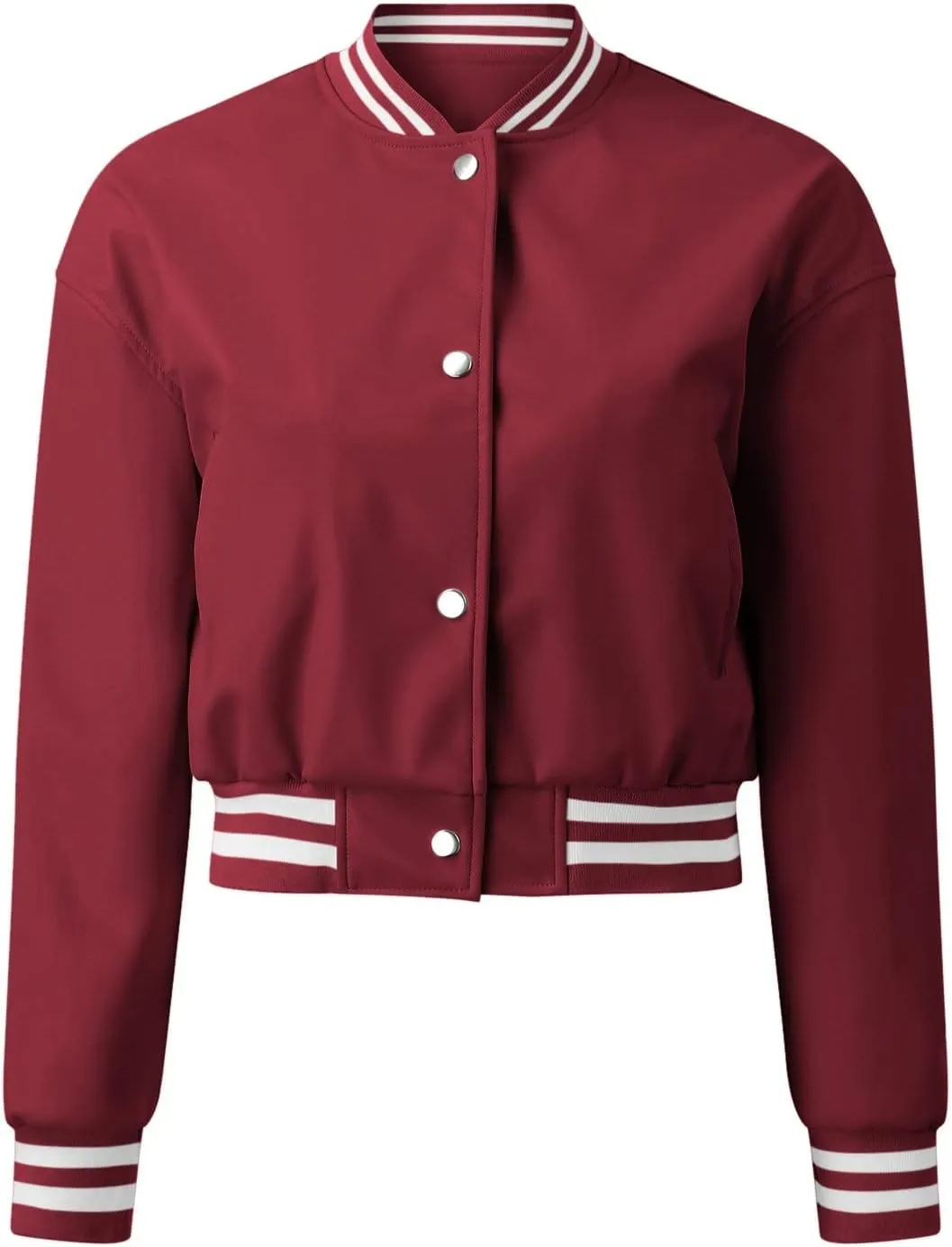 ECKHARDT Jackets for Women Corduroy Patchwork Stand Collar Button Long Sleeve Elastic Leather Pocket Coat Floral Zipped