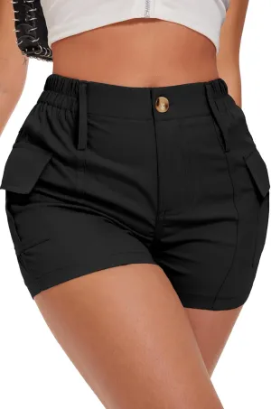 ELLEVEN Women's Y2K High-Waisted Cargo Shorts  Stylish, Slim Fit with Pockets
