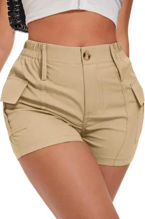 ELLEVEN Women's Y2K High-Waisted Cargo Shorts  Stylish, Slim Fit with Pockets