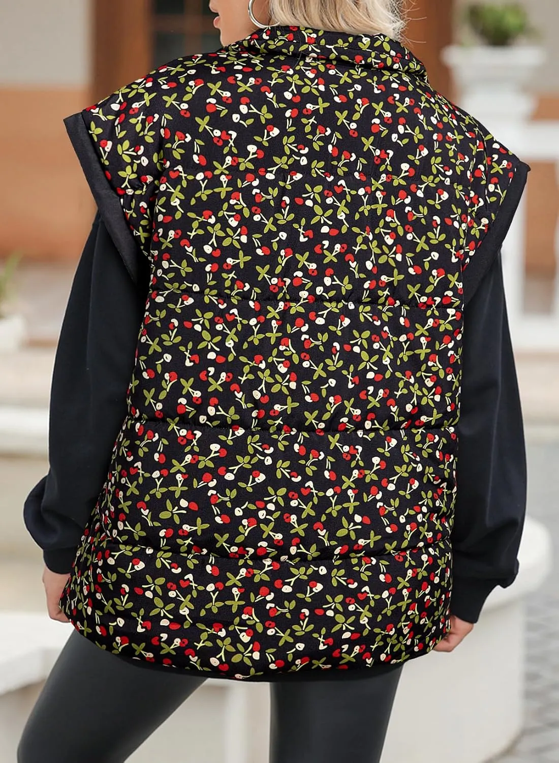 EVALESS Oversized Puffer Vest Women Lightweight Sleeveless Puffer Jacket Winter Warm Zip Up Stand Collar Vests Outerwear