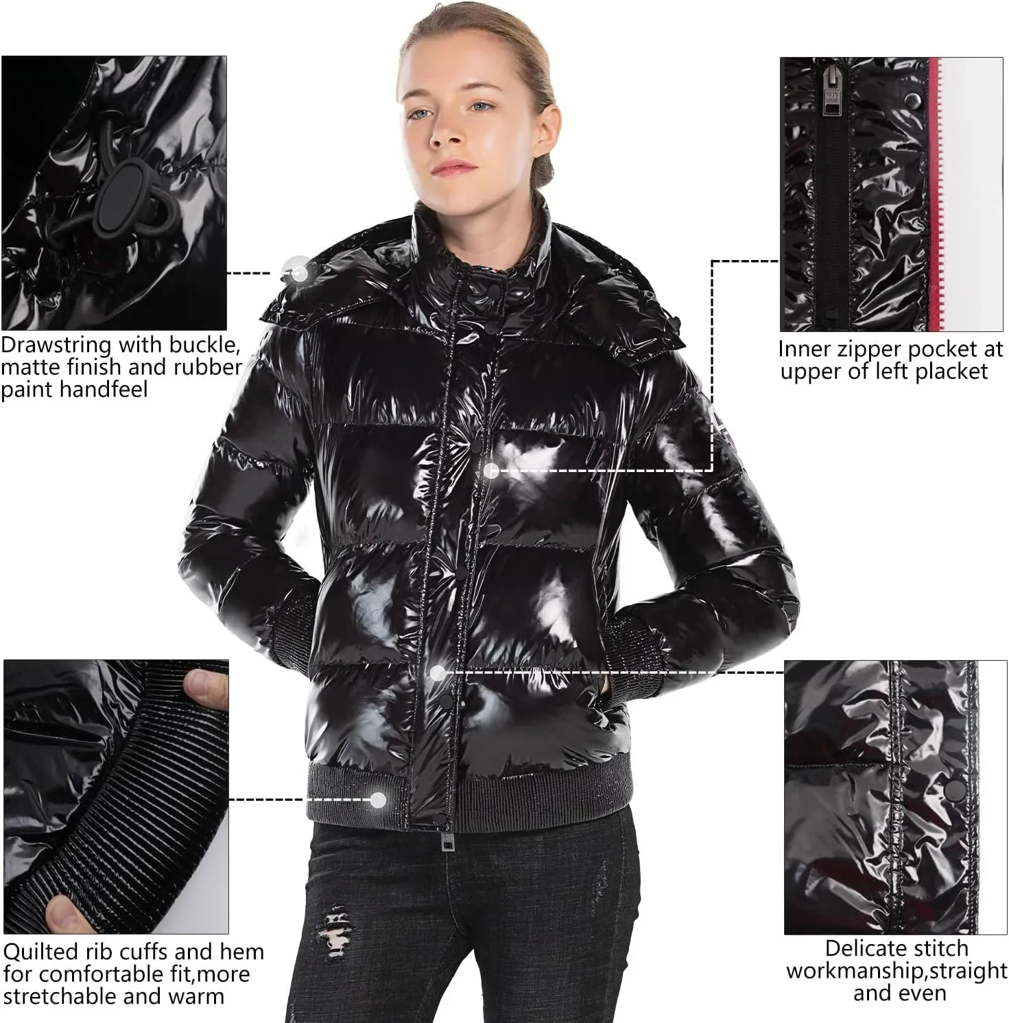 Extreme Pop Womens Goose Down Jackets Size XS-XL UK Brand DHL Delivery 3-5 Working Days
