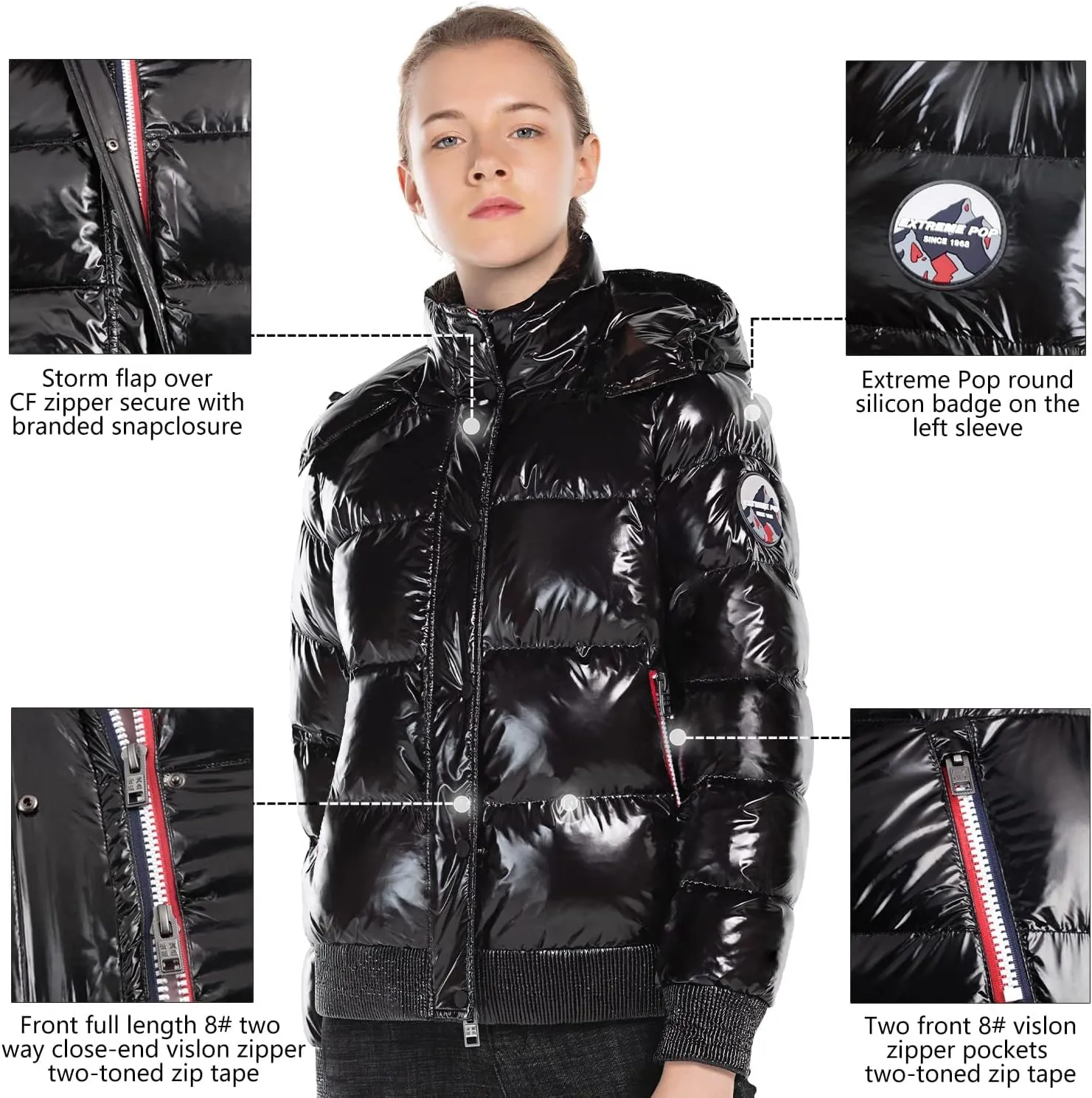 Extreme Pop Womens Goose Down Jackets Size XS-XL UK Brand DHL Delivery 3-5 Working Days
