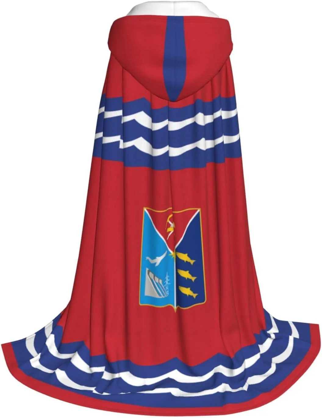 Flag of Magadan Hood Cloak,Hooded Cape Cloak,Halloween Witch Wizard Raven Vampire Cosplay Costume,