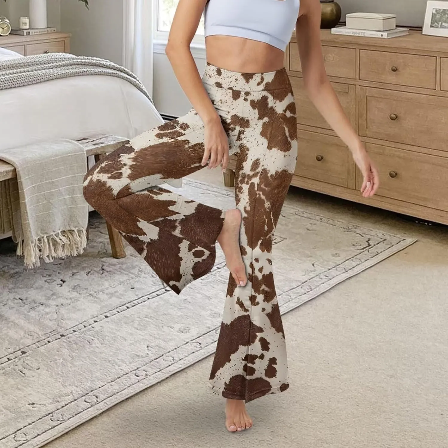 Flared Yoga Pants for Women Bell Bottom Leggings Plus Size Soft High Waisted Tummy Control Butt Liftin