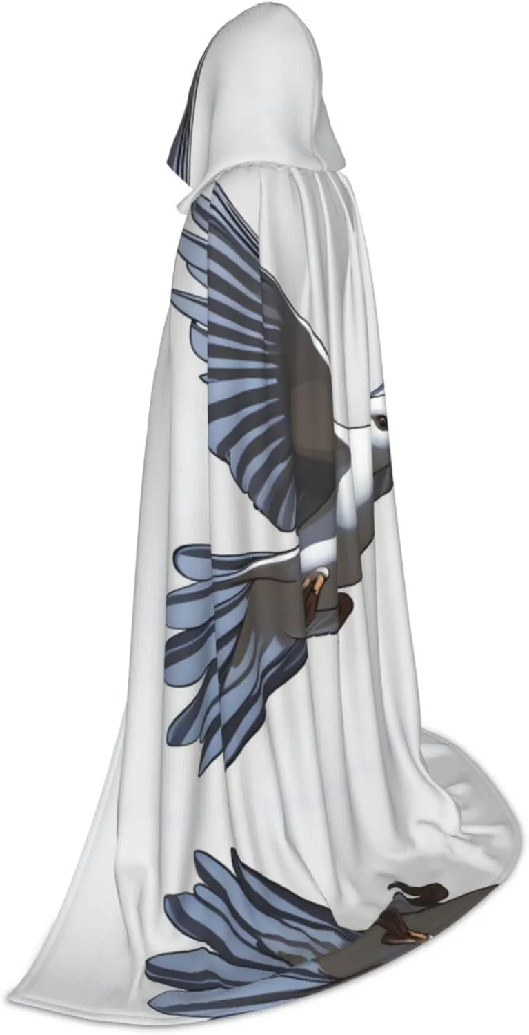 Flying Dove Hood Cloak,Hooded Cape Cloak,Halloween Witch Wizard Raven Vampire Cosplay