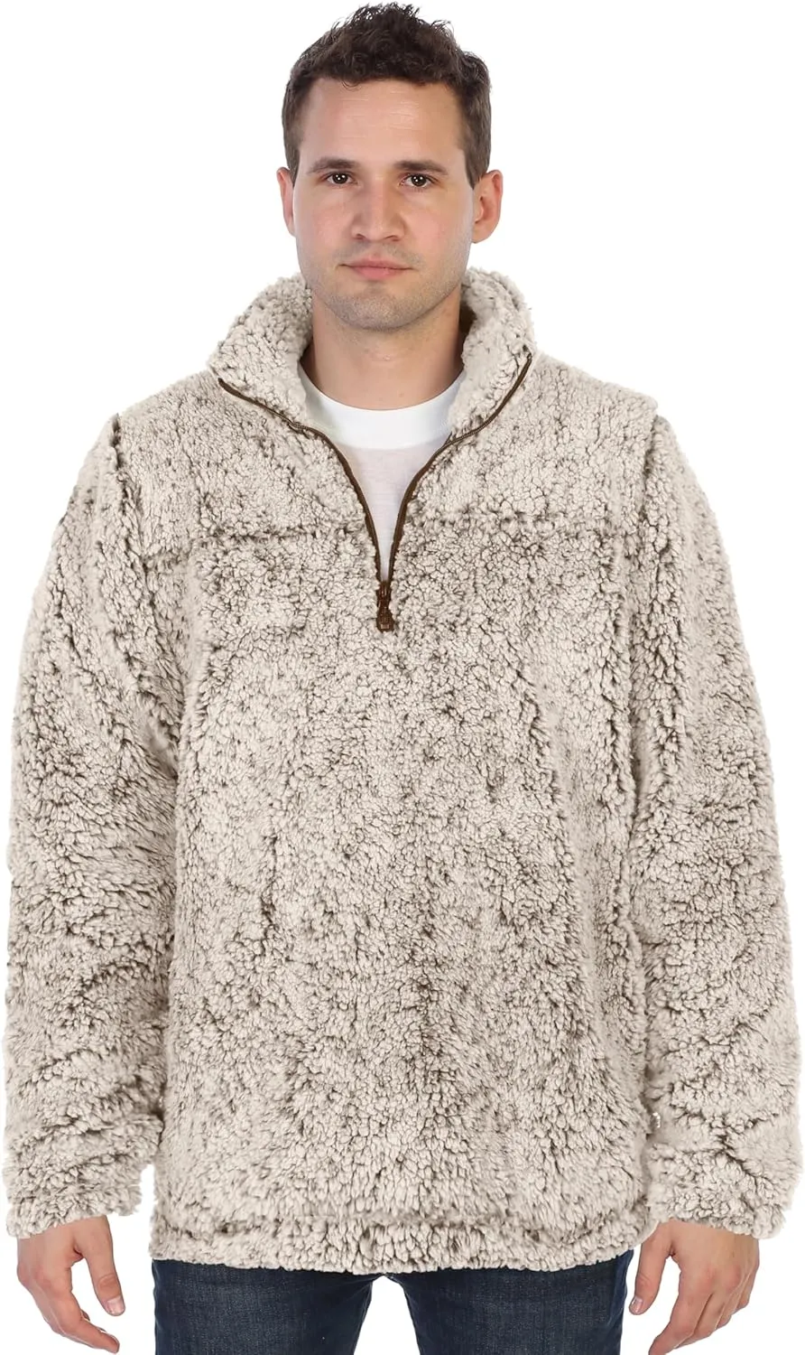 Gioberti Men and Women Super Soft Sherpa 1/4 Zip Pullover Sweater