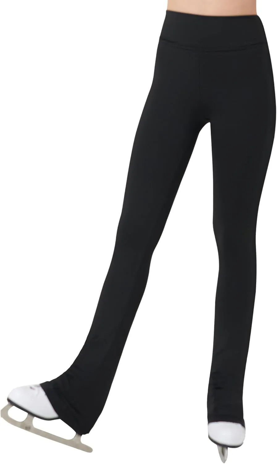 Girls Figure Skating Pants Soft Stretch High Waisted Practice Ice Skating Leggings for Kids Teen Workout Training