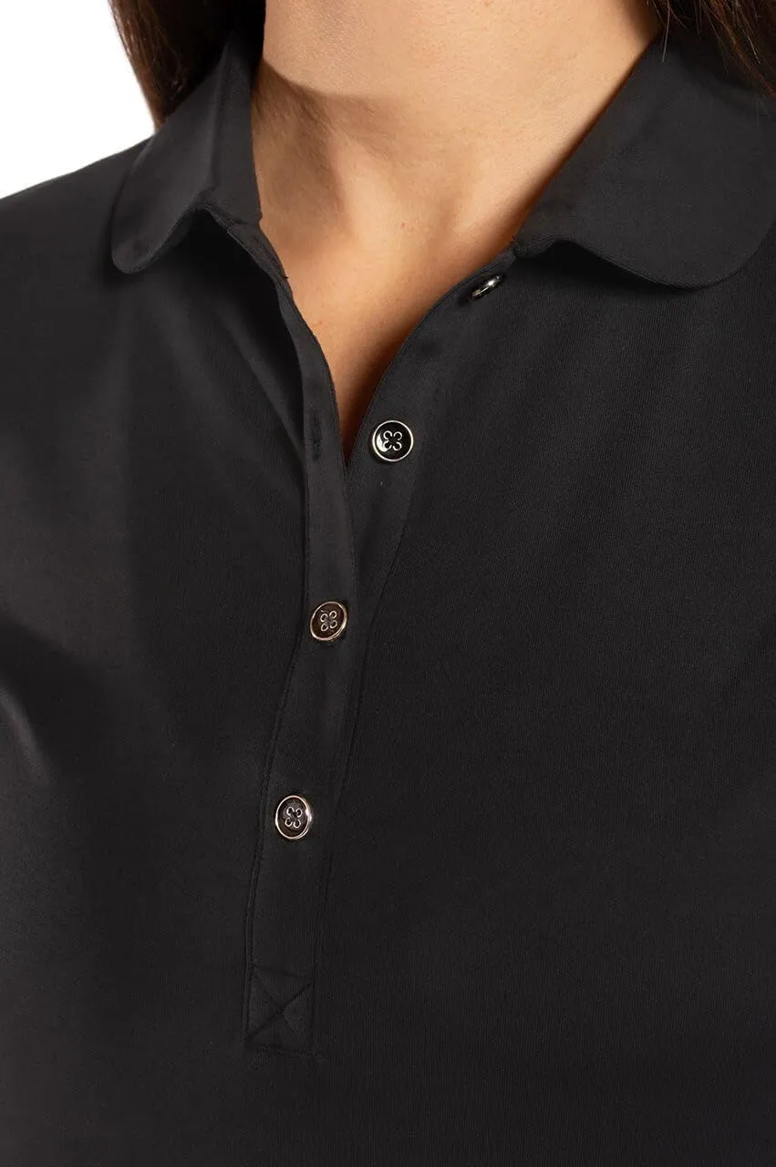 GOLFTINI Women's Elbow Sleeve Golf Polo - Stretch, UPF 30 , Moisture-Wicking - Sport Shirt for Golf, Tennis & Pickleball
