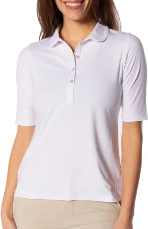 GOLFTINI Women's Elbow Sleeve Golf Polo - Stretch, UPF 30 , Moisture-Wicking - Sport Shirt for Golf, Tennis & Pickleball