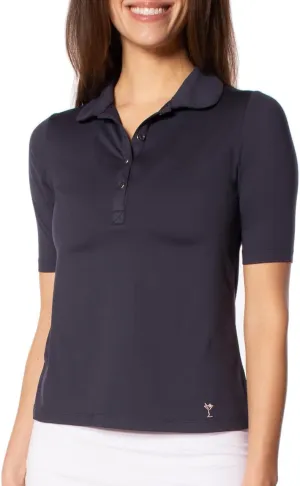 GOLFTINI Women's Elbow Sleeve Golf Polo - Stretch, UPF 30 , Moisture-Wicking - Sport Shirt for Golf, Tennis & Pickleball