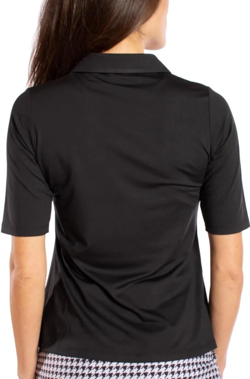GOLFTINI Women's Elbow Sleeve Golf Polo - Stretch, UPF 30 , Moisture-Wicking - Sport Shirt for Golf, Tennis & Pickleball
