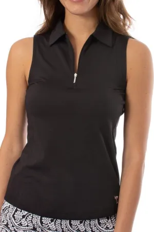 GOLFTINI Women's Zip Golf Polo - Sleeveless, Lightweight, Moisture-Wicking, UPF, 4-Way Stretch for Sports