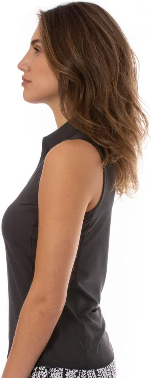 GOLFTINI Women's Zip Golf Polo - Sleeveless, Lightweight, Moisture-Wicking, UPF, 4-Way Stretch for Sports