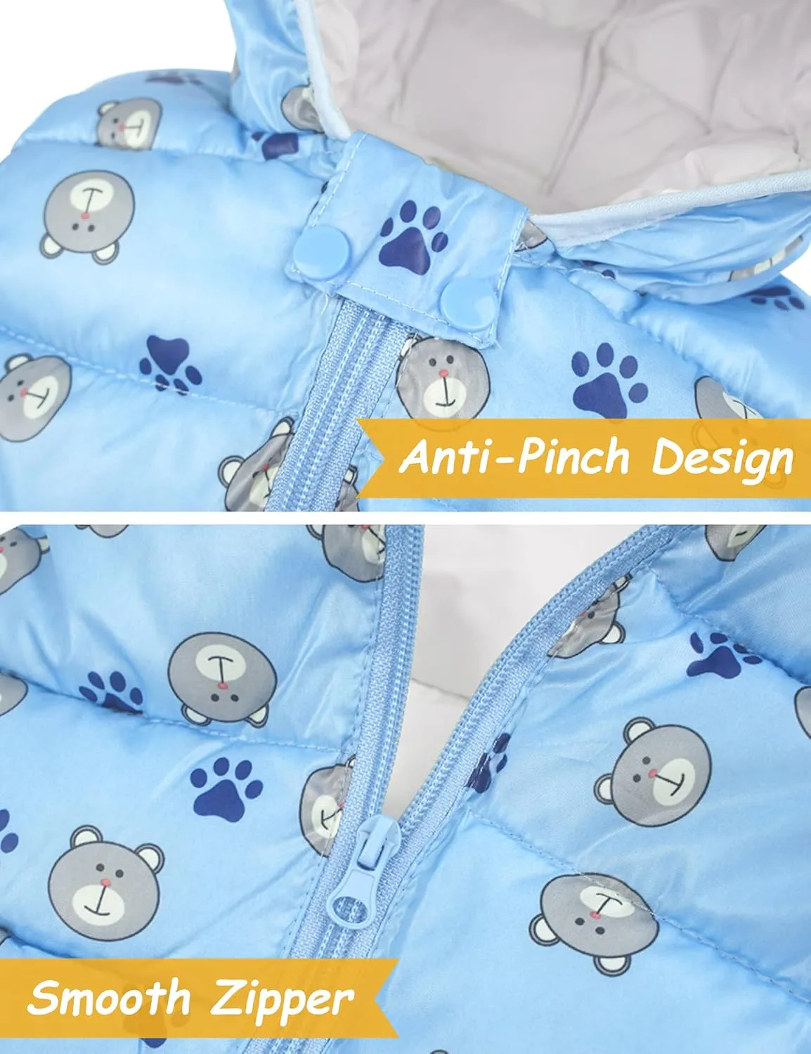 Happy Cherry Toddler Baby Girls&Boys Zipper Jacket Sleeveless Warm Vest Lightweight Coat