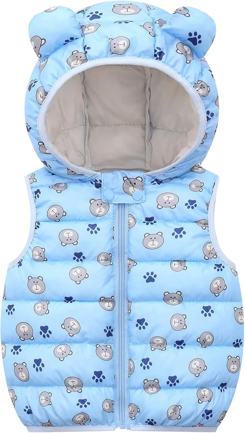 Happy Cherry Toddler Baby Girls&Boys Zipper Jacket Sleeveless Warm Vest Lightweight Coat