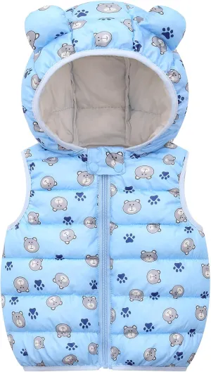 Happy Cherry Toddler Baby Girls&Boys Zipper Jacket Sleeveless Warm Vest Lightweight Coat