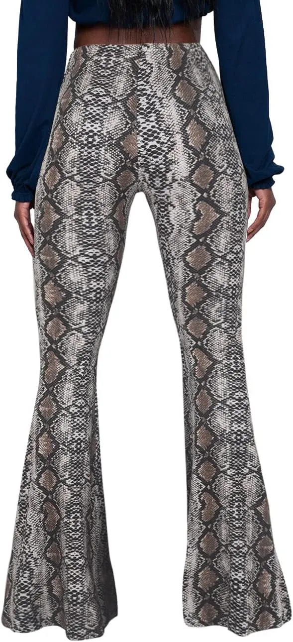 Herose Tall Ladies Soft Flared Leggings Pants Floor Length S-2XL