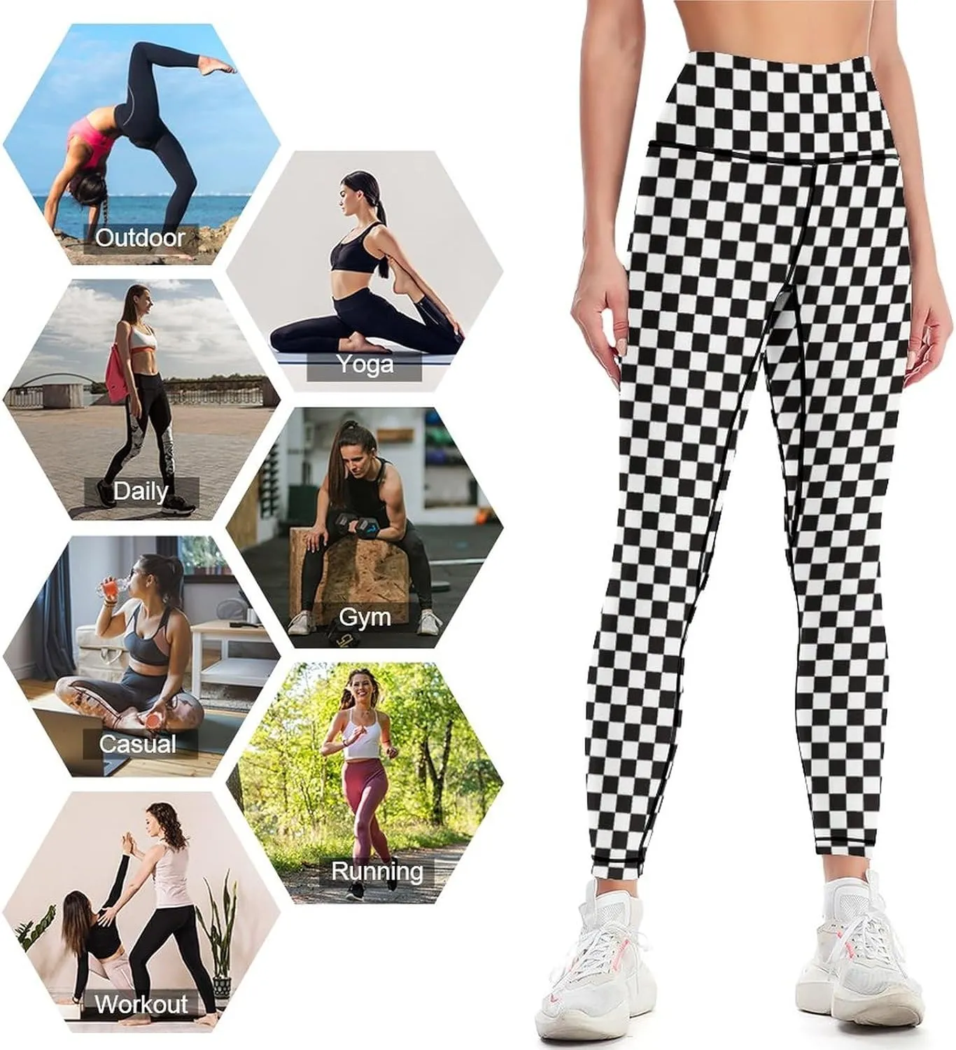 High Waisted Yoga Pants for Women 4-Way Stretch Soft Running Workout Leggings Athletic Yoga Pants