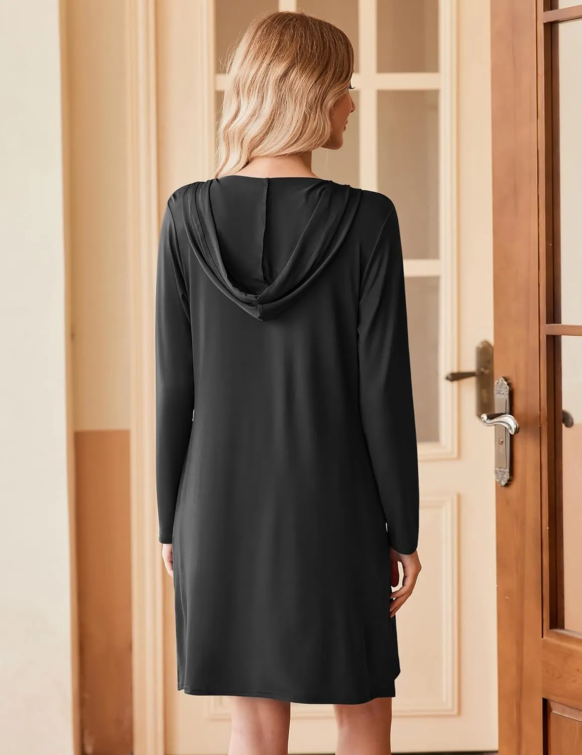 HOTOUCH Womens UPF 50  Cover-Up Dress Beach SPF Sun Protection Long Sleeve Shirts Dress Lightweight Athletic UV Hoodie