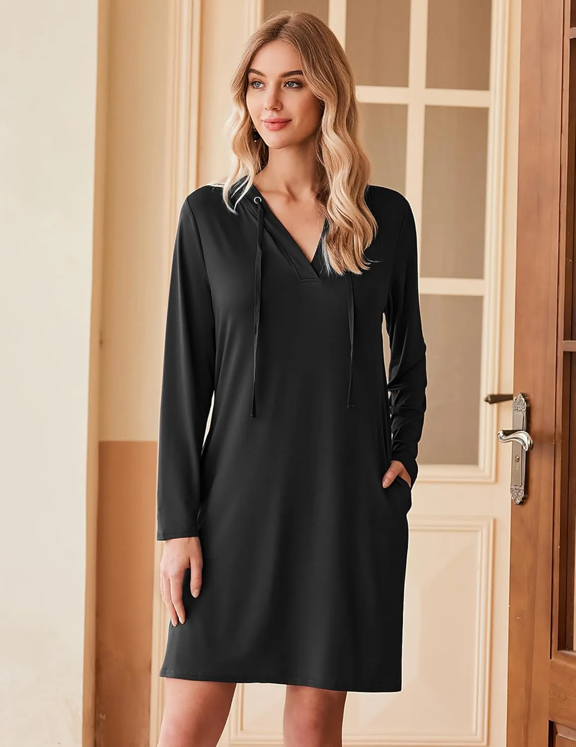 HOTOUCH Womens UPF 50  Cover-Up Dress Beach SPF Sun Protection Long Sleeve Shirts Dress Lightweight Athletic UV Hoodie