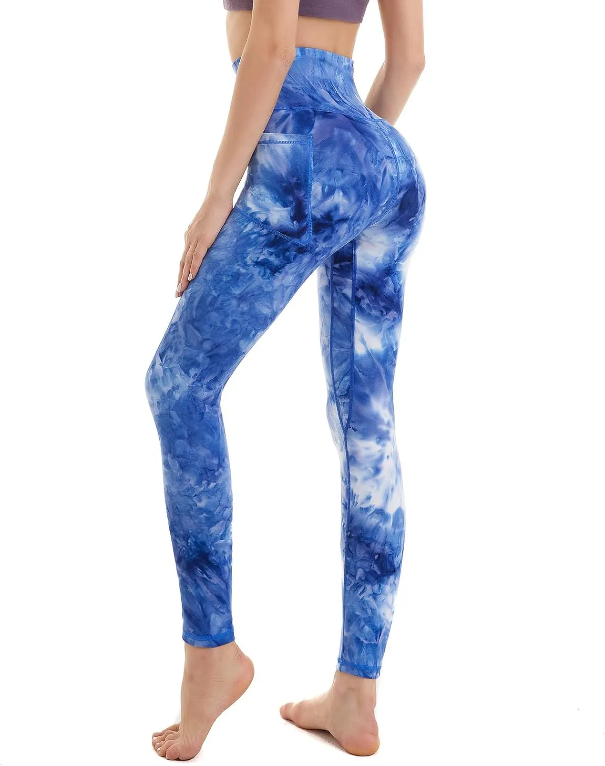 iniber High Waisted Yoga Pants with Pockets for Women 4-Way Stretch Soft Running Workout Leggings Athletic Yoga Pants