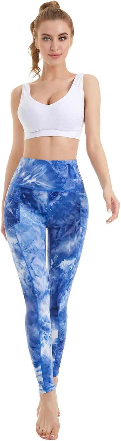 iniber High Waisted Yoga Pants with Pockets for Women 4-Way Stretch Soft Running Workout Leggings Athletic Yoga Pants