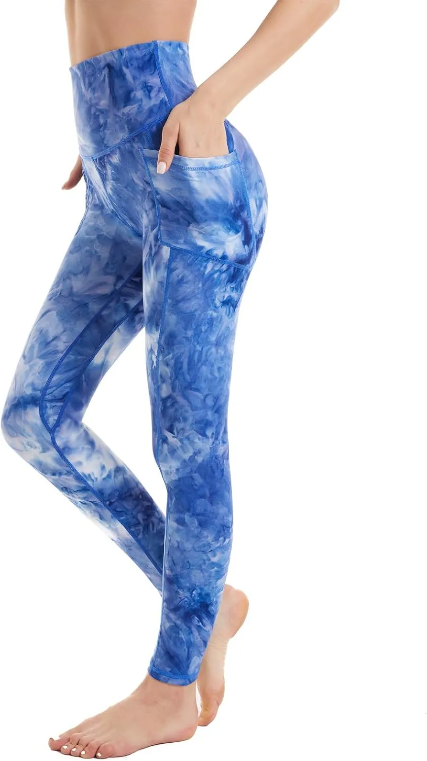 iniber High Waisted Yoga Pants with Pockets for Women 4-Way Stretch Soft Running Workout Leggings Athletic Yoga Pants