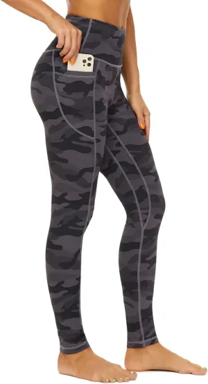 iniber High Waisted Yoga Pants with Pockets for Women 4-Way Stretch Soft Running Workout Leggings Athletic Yoga Pants