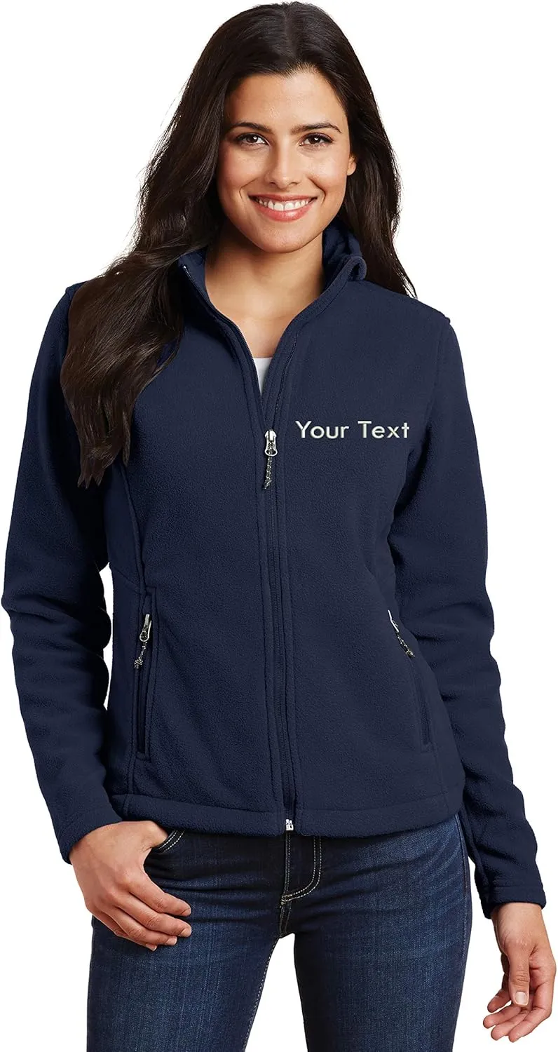 INK STITCH Ladies Custom Stitching Text Value Fleece Jackets - 12 Colors