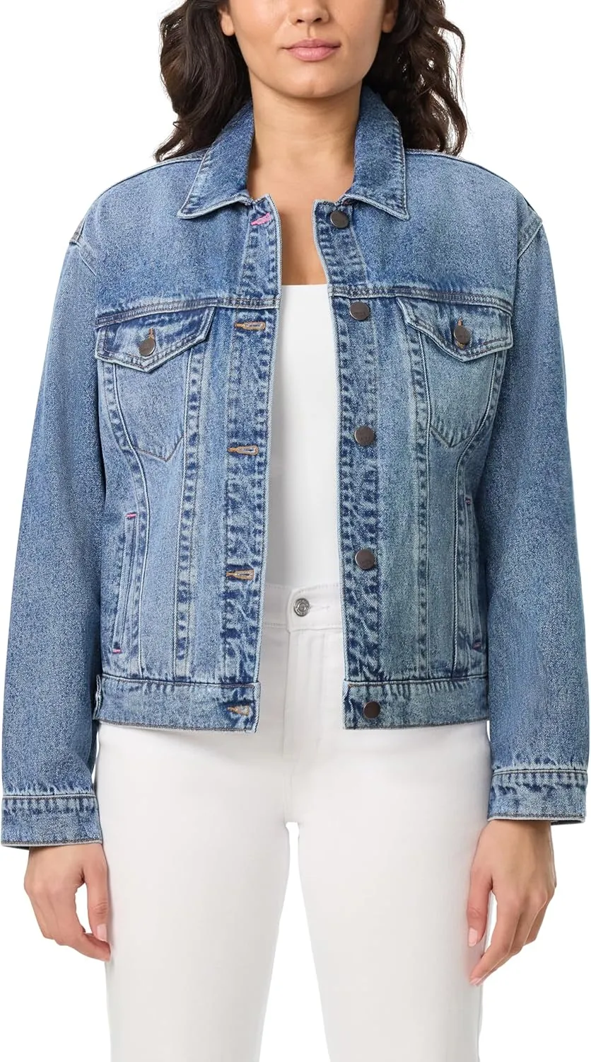 kensie Jeans for Women Oversized Denim Jacket, Small to X-Large