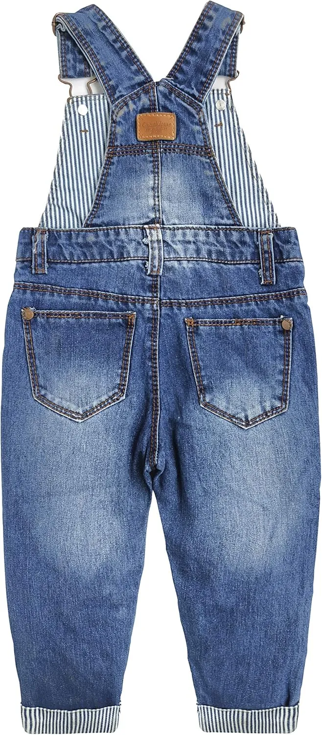 KIDSCOOL SPACE Baby Denim Overall,Toddler Little Soft Cute Jean Jumper