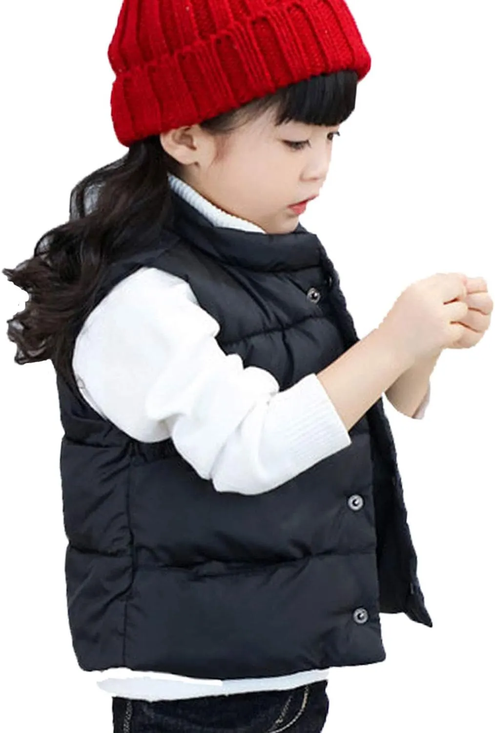 LANDUNSI Baby Boys Girls Puffer Vest Winter Warm Lightweight Toddler Vest Outerwear High Neck Cute Sleeveless Jacket