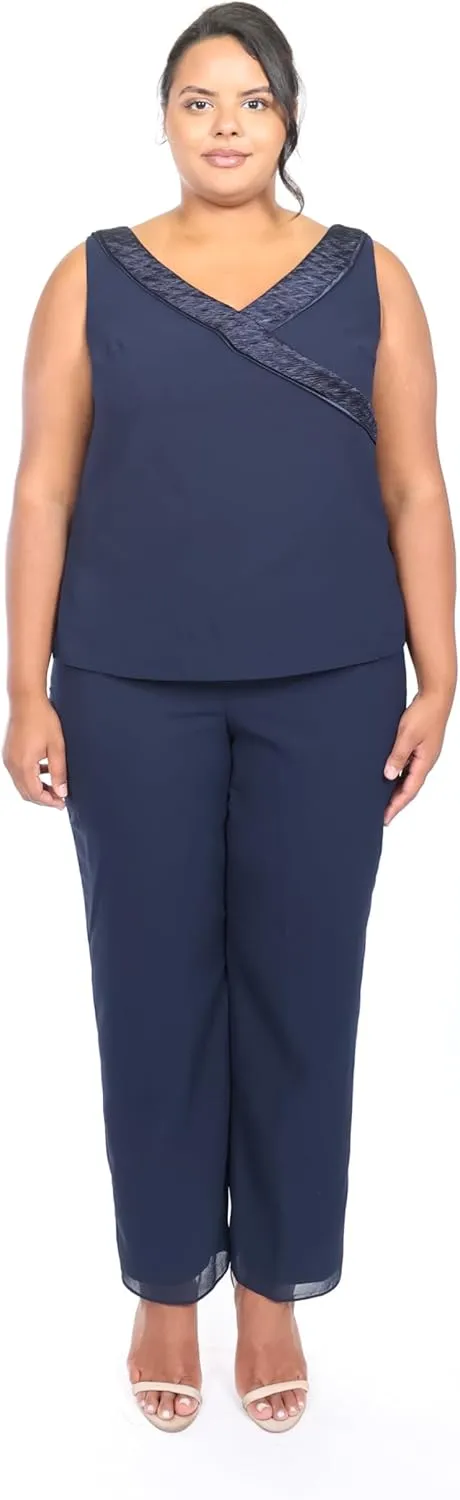 Le Bos Women's 3-Piece Pant Set with V-Neck Tank and Open-Front Soft Jacket