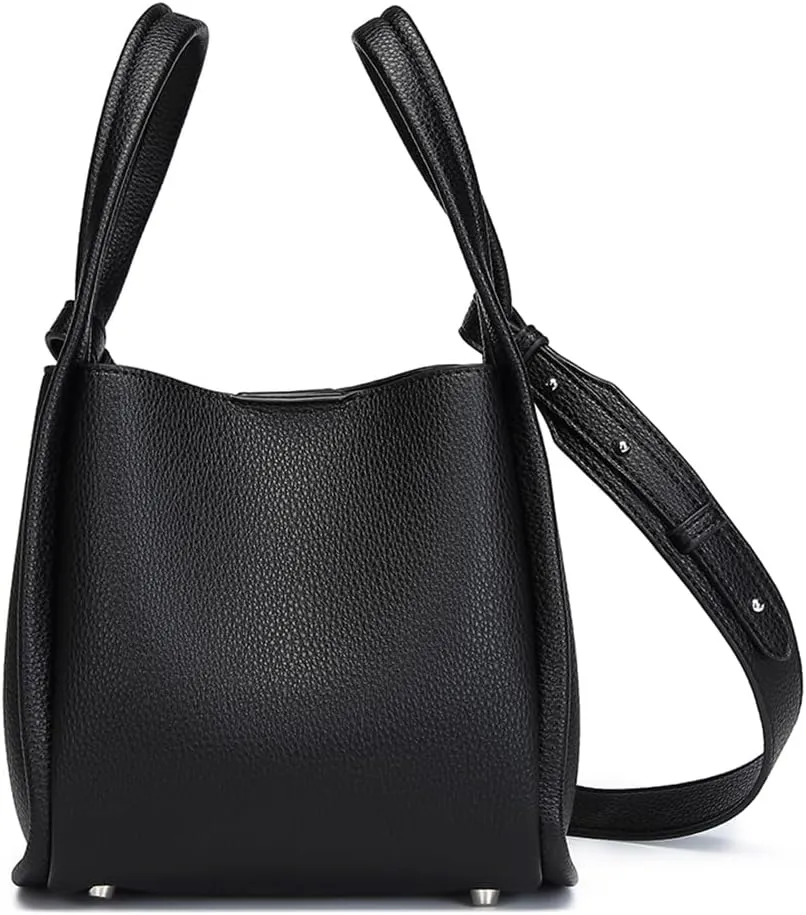 Leather Tote Bag Slouchy Handbag with Zipper Stylish for Women's