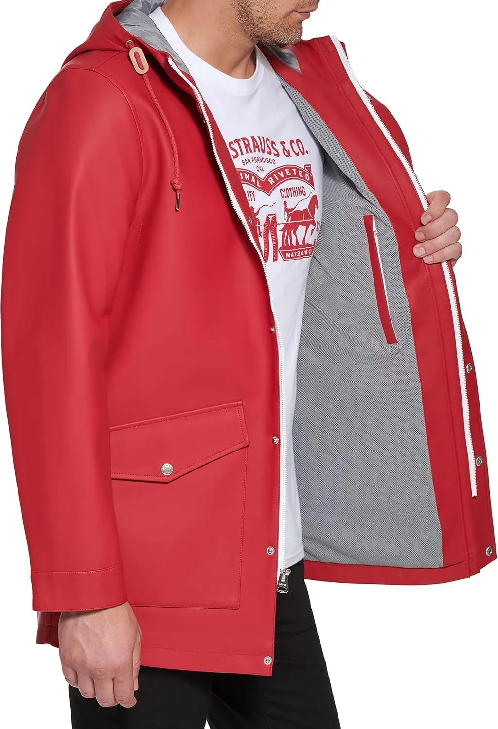 Levi's Men's Rubberized Rain Parka Jacket