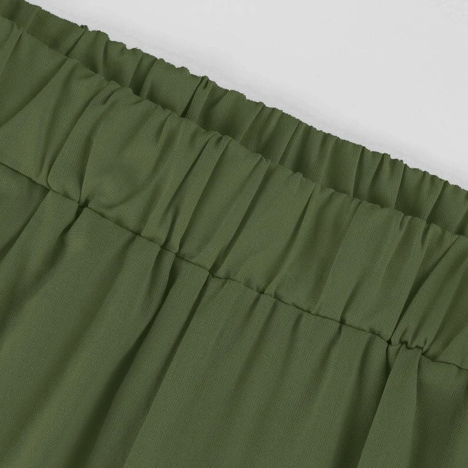 Linen Capri Pants for Women High Waisted Wide Leg Lounge Pant Comfy Soft Trousers Boho Beach Baggy Capris Casual Resort Wear