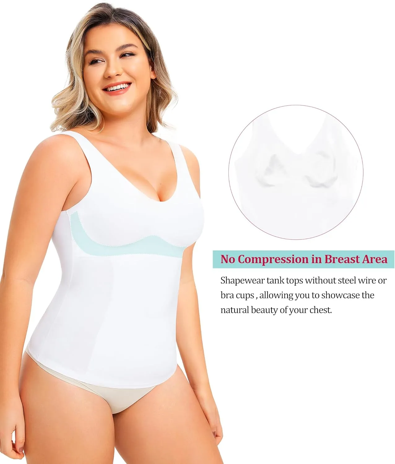LODAY Shapewear Tummy Control Tank Top Compression Tanks for Women V-Neck Camisole Cami Slimming Body Shaper