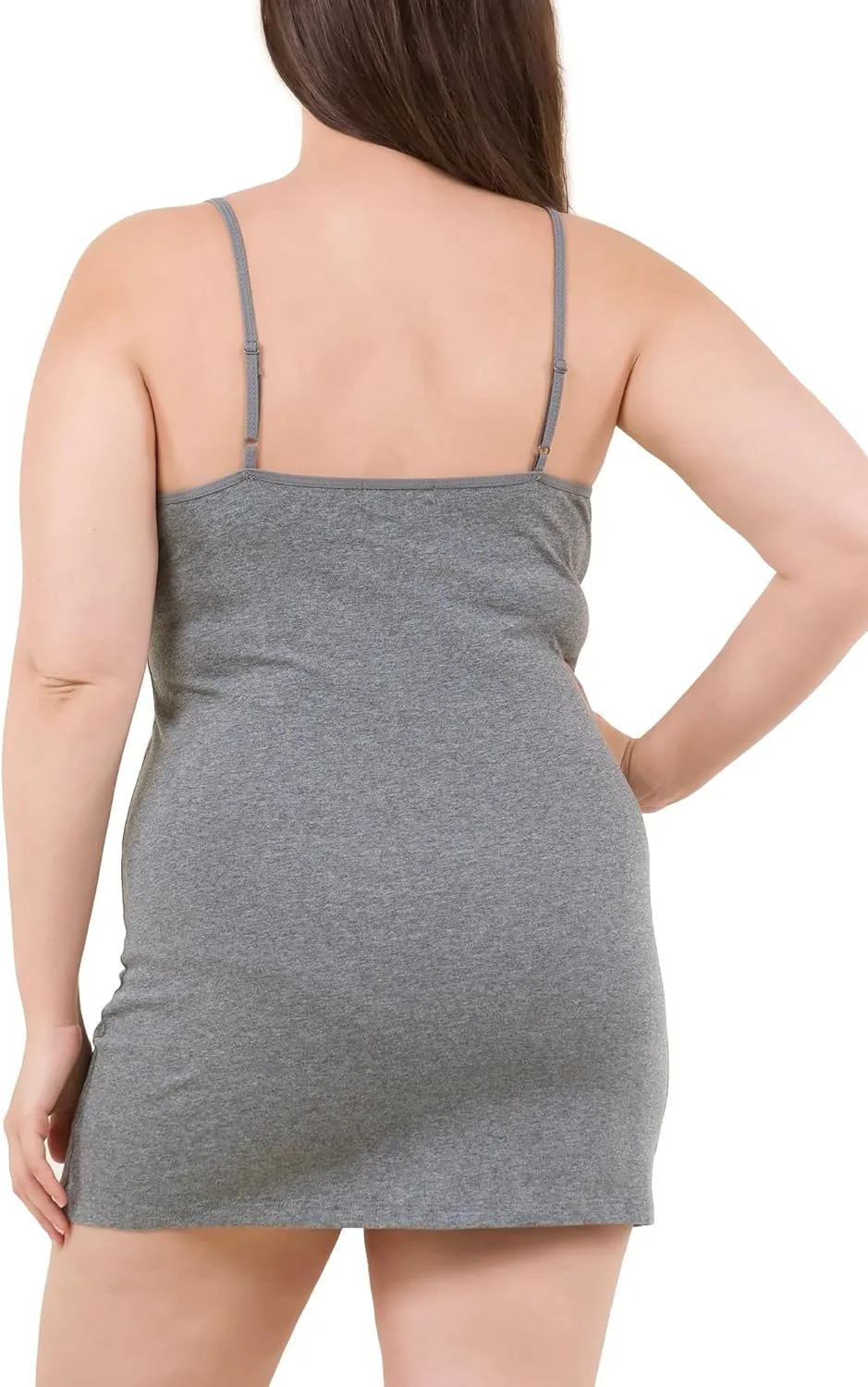 Long Cotton Camisole Spaghetti Strap Tank Top for Women Basic Cami Tops Womens Undershirts - Pack 1-4