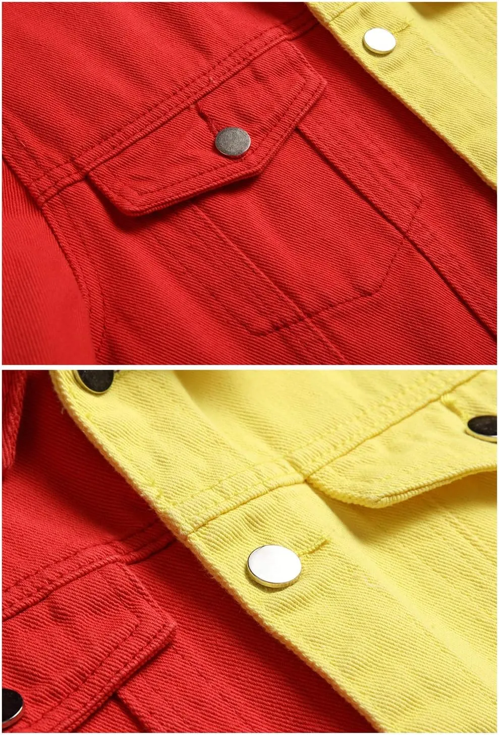 LZLER Jean Jacket for Men,Separable Left&Right Ripped Slim Fit Mens Denim Jacket