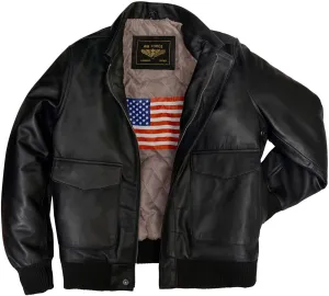 Men A-2 Air Force Cowhide Leather Flight Bomber Jacket