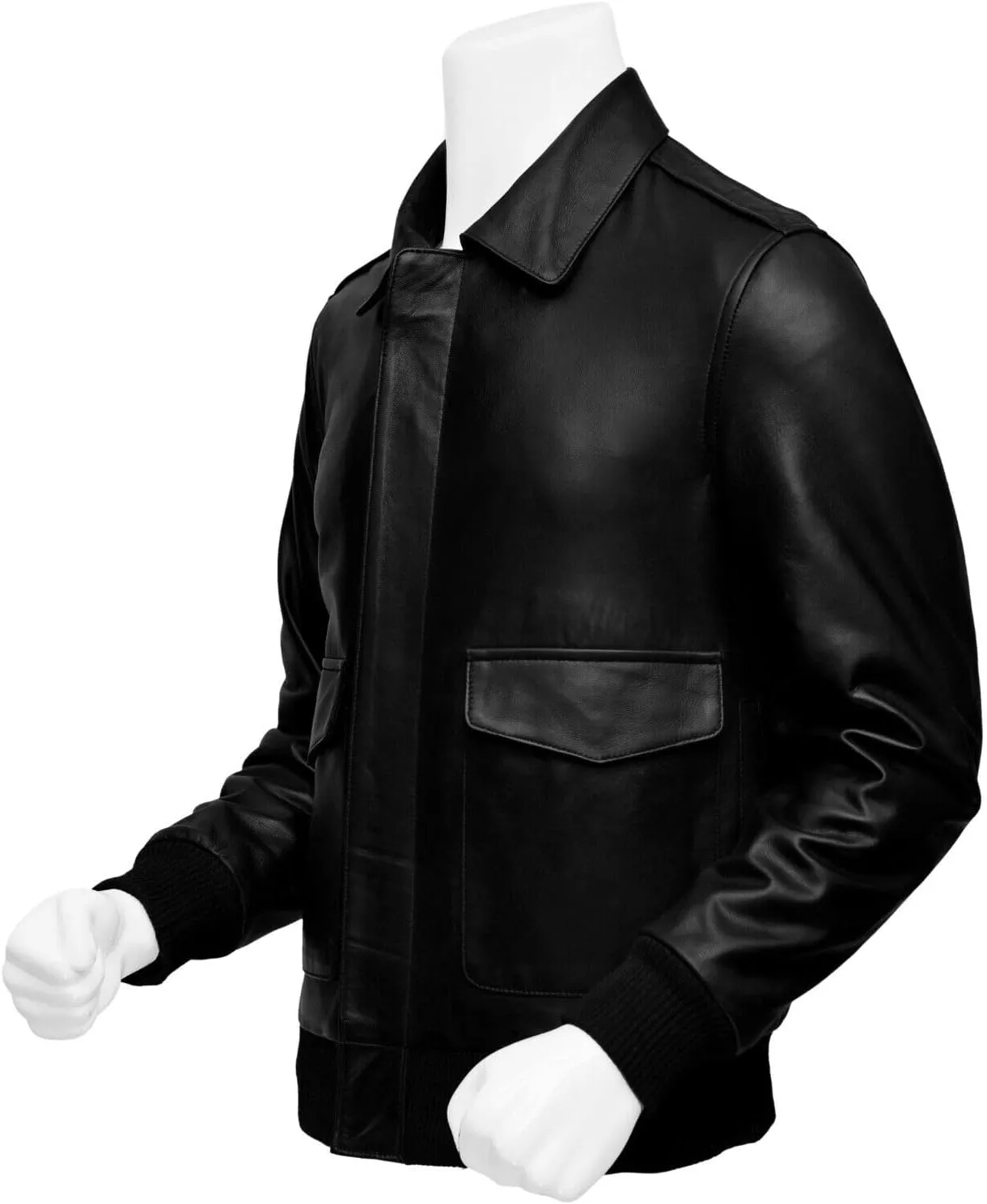 Men A-2 Air Force Cowhide Leather Flight Bomber Jacket