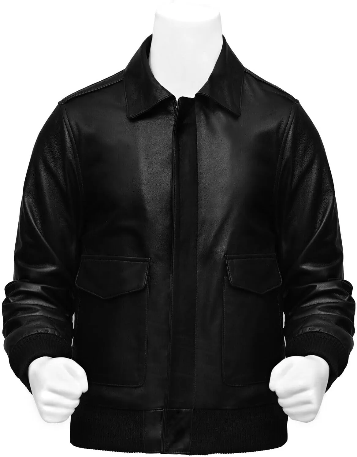 Men A-2 Air Force Cowhide Leather Flight Bomber Jacket