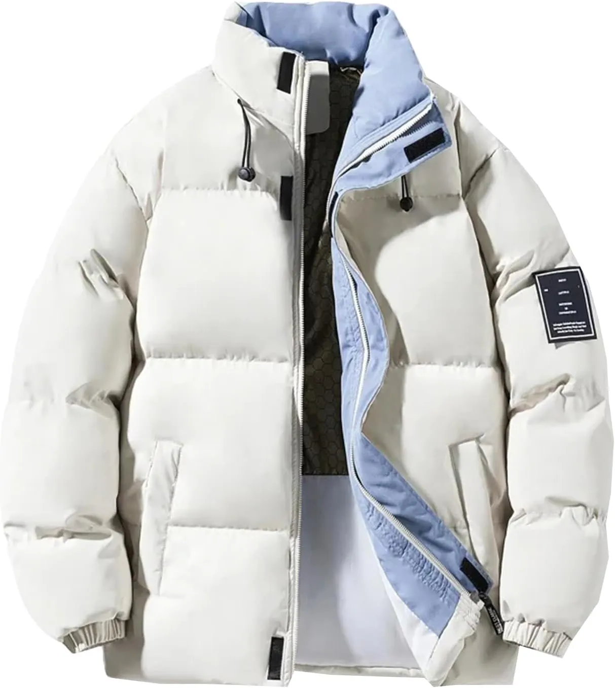 Men Parka Down Coat Mens High Street Stand Collar Cotton-Padded Jacket